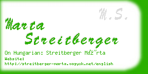 marta streitberger business card